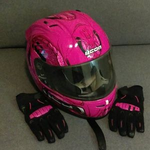 Icon Helmet /w Gloves Combo